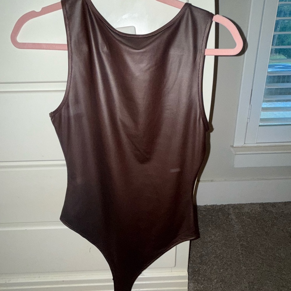 Maroon leather one piece